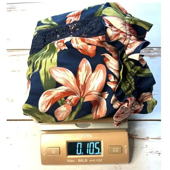 Blu Pepper Cold Shoulder Floral Dress Size M Tropical Off Shoulder Dress - Picture 15 of 17